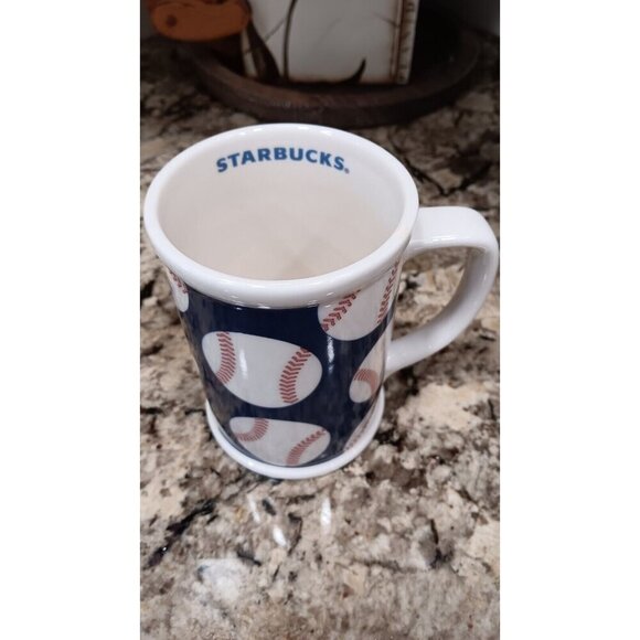 Vintage 2007 Starbucks Coffee Mug Cup 16 fl oz Baseballs Rare Large Starbucks - Picture 6 of 10